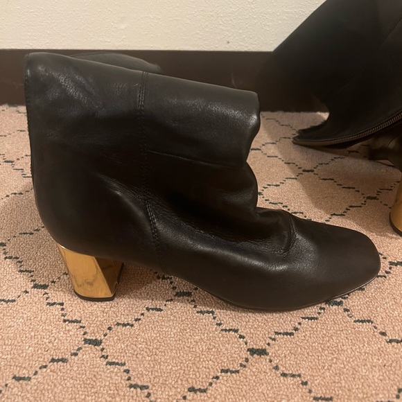 Kate spade black knee high booths with gold heels - Picture 4 of 10